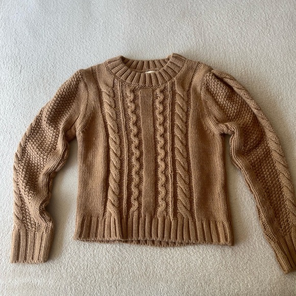 NWT Elie Tahari Camel Cable Knit Sweater M - Picture 3 of 12